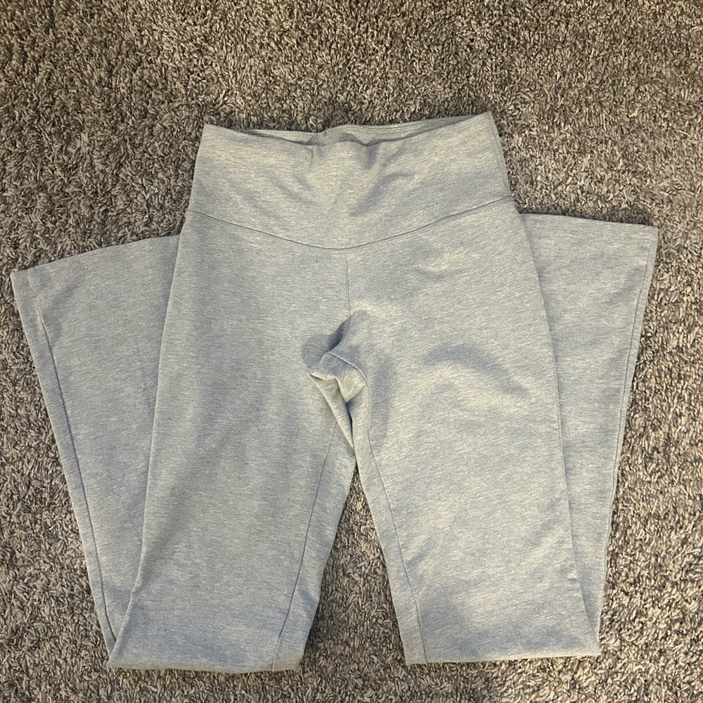 Victoria's Secret Light Gray heathered grey Yoga wide leg tall long pants